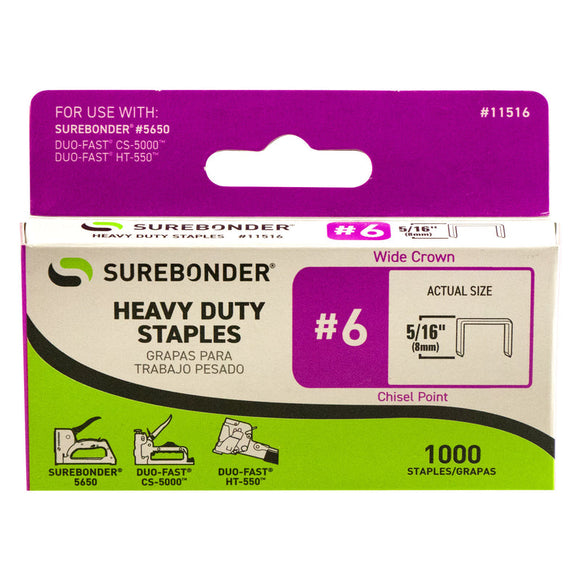 Surebonder 11516 #6 Staples 5/16-Inch