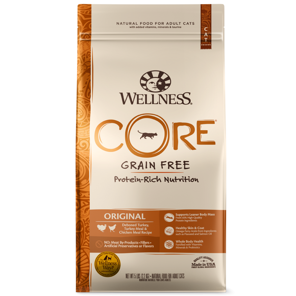 Wellness CORE Natural Grain Free Original Turkey, Chicken, Whitefish & Herring Recipe Dry Cat Food