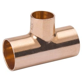 Pipe Fittings, Wrot Copper Tee, 1 x 1 x 3/4-In.