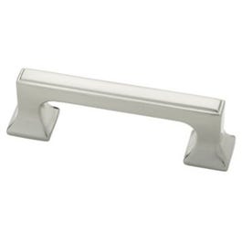 Cabinet Pull, Square Feet, Satin Nickel, 3-In.