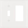 Wall Plate, 1-Toggle & 1 Decorator Opening, Urea, White