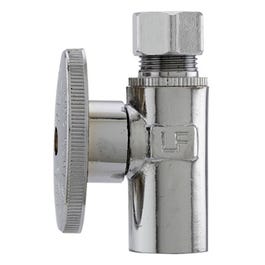 Straight Supply Stop Valve, Chrome, 1/2-In. Copper Sweat x 3/8-In. O.D. Compression