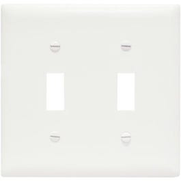 Wall Plate, 2-Toggle Opening, Urea, White