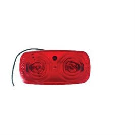 Trailer Marker Clearance Light, Red, Double Bulls Eye Lens, 4 x 2 x 1-In.