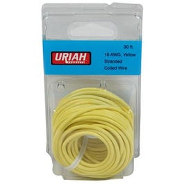 Automotive Wire, Insulation, Yellow, 16 AWG, 30-Ft.