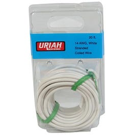 Automotive Wire, Insulation, White, 14 AWG, 20-Ft.