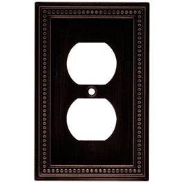 Duplex Wall Plate, 1-Gang, Beaded Venetian Bronze Zinc