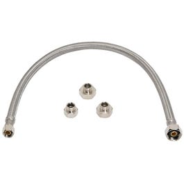 Universal Faucet Connector, Stainless Steel, 48-In.