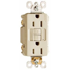 GFCI Receptacle/Night Light, 15A, Ivory