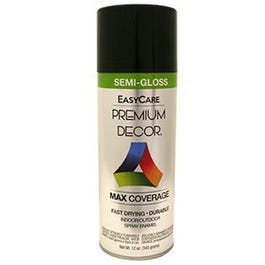 Premium Decor Spray Paint, Black Semi-Gloss, 12-oz.