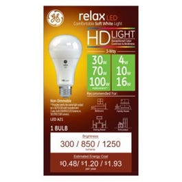 Relax HD LED 3-Way Light Bulb, Soft White, 4/7/13-Watts