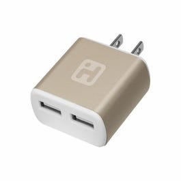 2-USB Wall Charger, 2.1-Amp, Gold