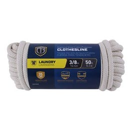 Clothesline, PVC Diamond Braided Cotton, 3/8-In. x 50-Ft.