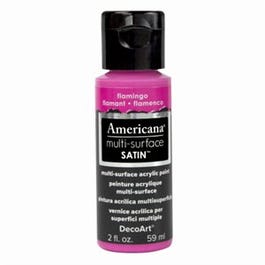 Americana Multi Surface Craft Paint, Satin, Flamingo, 2-oz.