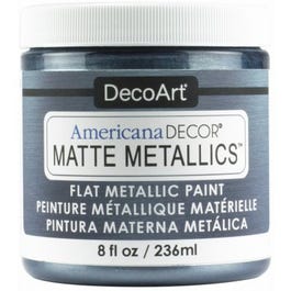 Americana Decor Matte Metallic Craft Paint, Pewter, 8-oz.