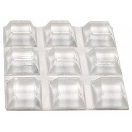 Vinyl Bumpers, Self-Adhesive, Clear, Square, 1/2-In., 9-Pk.