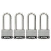 Keyed Laminated Padlocks, Stainless Steel, 2-In., 2.5-In. Long Shackle, 4-Ct.