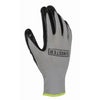 Work Gloves, Nitrile-Coated , Polyester Shell, Black/Gray, Men's XL