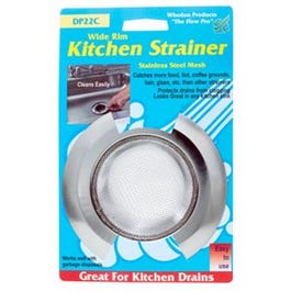 Mesh Kitchen Strainer, Wide Rim, Stainless Steel