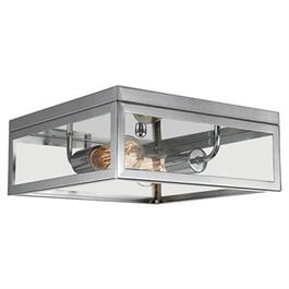 Memphis Collection Light Fixture, 2-Light, Chrome/Glass