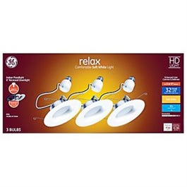 Relax HD LED Light Bulbs, Soft White, 9-Watt, 750 Lumens, 3-Pk.