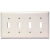 Trademaster Nylon Switch Wall Plate, 4-Toggle, White