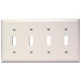 Trademaster Nylon Switch Wall Plate, 4-Toggle, White