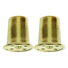 Lamp Finial, Top Hat, Brass Finish, 1-In., 2-Pk.