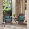 Caranna 5-Pc. Seating Set, 2 Cushioned Chairs & Ottomans + Table,  Wicker/Steel