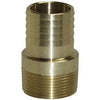 Yellow Brass Threaded Male Adapter, Barbed End, 1.5-In.