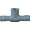 Pipe Fitting Insert Tee, Female, Poly, 1 x 1 x 3/4-In.