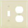 Wall Plate, 1-Toggle & 1-Duplex, Urea, Ivory