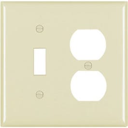 Wall Plate, 1-Toggle & 1-Duplex, Urea, Ivory