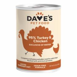 Dave's Pet Food Dog 95% Premium Turkey & Chicken 12.5oz