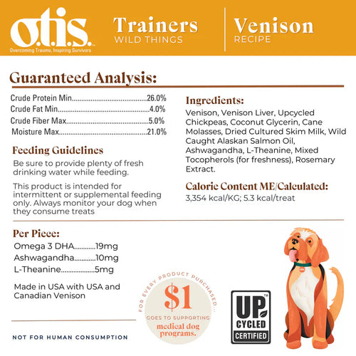 Otis Wild Things Trainers Venison Recipe Dog Treats