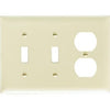 Wall Plate, 2-Toggle & 2-Duplex, Urea, Ivory