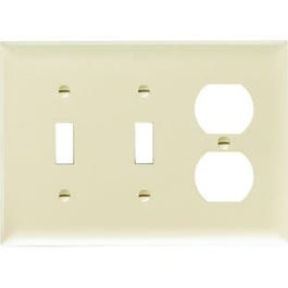 Wall Plate, 2-Toggle & 2-Duplex, Urea, Ivory