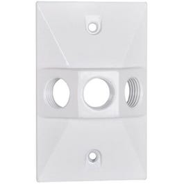 Weatherproof Rectangular Lampholder Cover, White