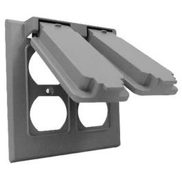 Weatherproof Flip Cover, Double Gang, Gray