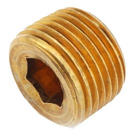 Pipe Fitting, Countersink Plug, Lead-Free Brass, 3/8-In.