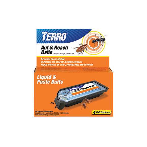 TERRO ANT & ROACH LIQUID & PASTE BAITS 4 PACK