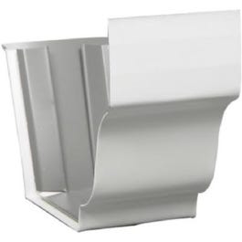 Gutter Slip Joint Connector, White Aluminum, 5-In.