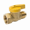 Gas Ball Valve, Brass, Flare x Female, 3/8 x 1/2-In.