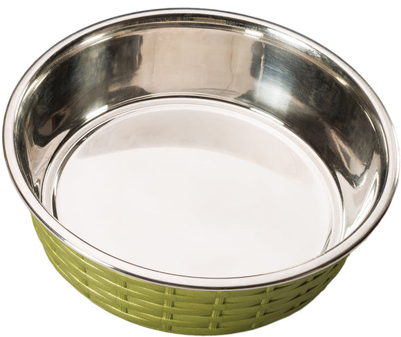 Ethical Pet SOHO BASKETWEAVE DISH GREEN 30 OZ