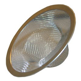 Mesh Shower Strainer with Chrome Ring, Stainless Steel