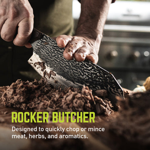 True Primal Forge Rocker Butcher Knife Rustic Cutlery