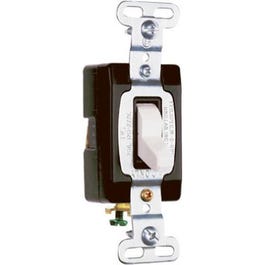 Toggle Switch, SP, Grounding, White, 120/277-Volt, 20-Amp