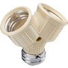 Single To Twin Lampholder Adapter, Ivory