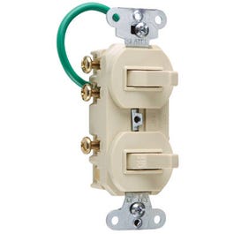 Grounding Single-Pole/3-Way Switch, 15-Amp, 125-Volt, Ivory