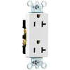 Decorator Duplex Receptacle, White, 20A, 125 Volt